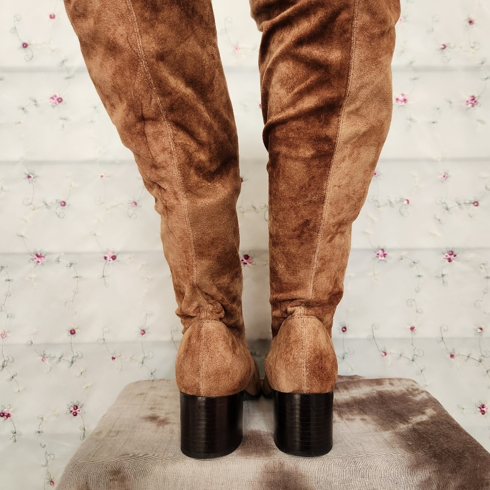 Vintage Mod 90s Faux Suede Gogo Boots - image 3